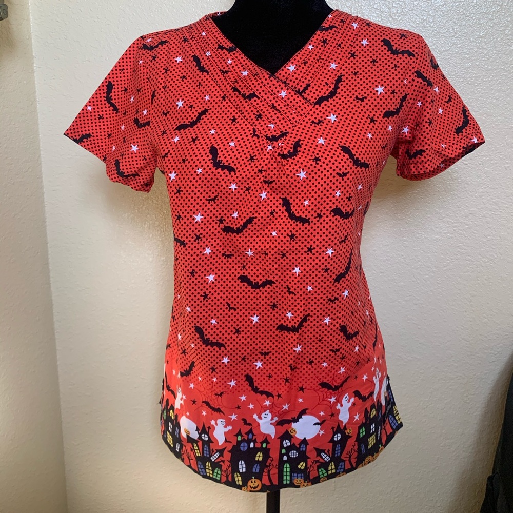 Halloween scrub top